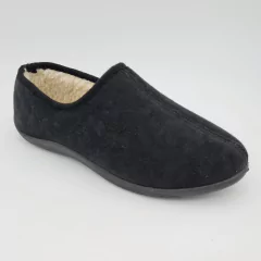 Pantufla "Hornito" de paño y piel. Art. 55