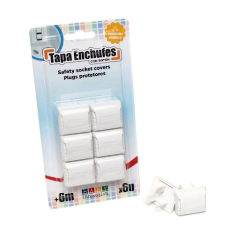 Tapa Enchufe Premium con Boton x 6 Boton Baby Innovation
