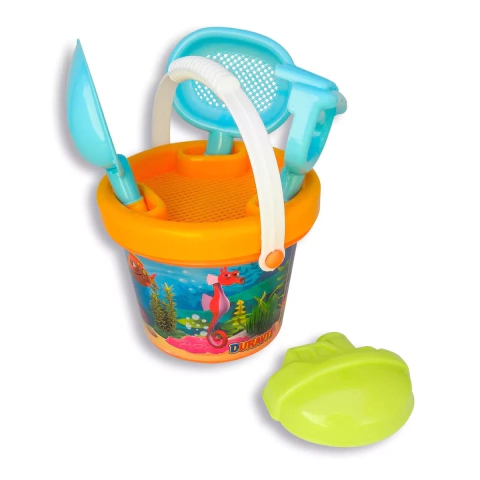 Balde mediano para playa con rastrillo, colador, palita Duravit