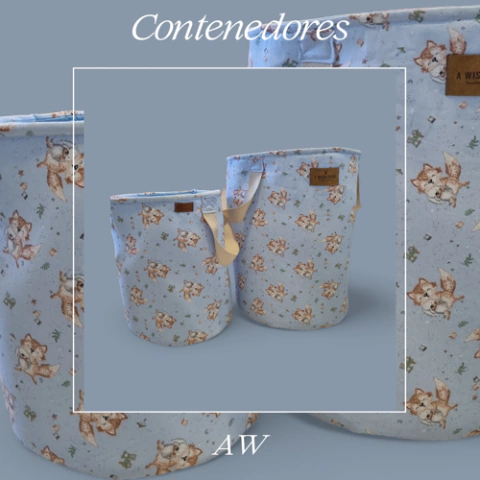 Contenedor de tela con manijas 30x40