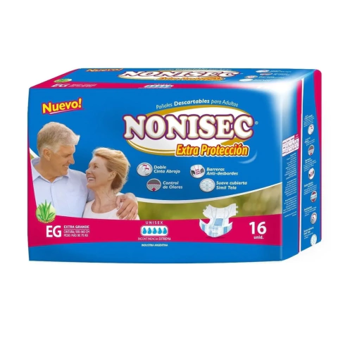 Pañales de Adulto Anatomicos Extra Protección Talle XG x 16 Nonisec