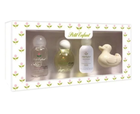 Set de regalo miniatura Jabón + Oleo Calcáreo + Agua de Azahar + Shampoo 0 a 1 años Petit Enfant