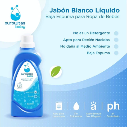Jabon Liquido para ropa de bebe Burbujitas Baby 1 lt