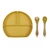 Plato triple de silicona con cuchara y tenedor en internet