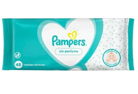 Toallitas Humedas Pampers sin perfume X 48 Un