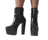 1312869 G BOTA SALTO GROSSO MEIA PATA VERNIZ PRETO COM DUAS FIVELAS - comprar online