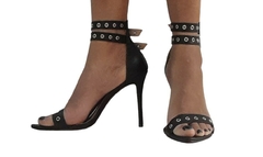 1552258 P SANDALIA SALTO FINO SOLA FINA NAPA PRETO