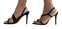 1552923 G SANDALIA SALTO FINO SOLA FINA PRETO COM NOBUCK - comprar online