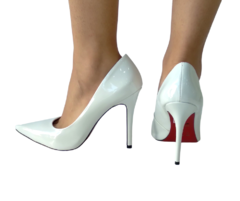 1600096 G SCARPIN BÁSICO VERNIZ BRANCO - Au Bottier