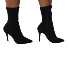 1601495 P BOTA SALTO FINO SOLA FINA CAMURÇA PRETO - comprar online