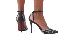 1602606 G MULE GLITER PARIS PRETO TULE TRANSPARENTE PRETO - Au Bottier