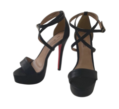 Imagem do 1732581 G SANDALIA SALTO FINO MEIA PATA NAPA ODRE PRETO