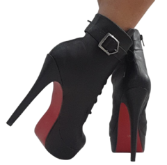 1732902 P BOTA SALTO FINO MEIA PATA NAPA PRETO - Au Bottier