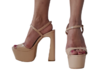 2072569 P SANDALIA SALTO GROSSO COM MEIA PATA VERNIZ BEGE MAURICIO