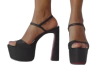2072569 G SANDALIA SALTO GROSSO COM MEIA PATA GLITER PARIS PRETO