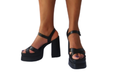 23354 P SANDALIA COM PLAT. DUPLA C/ SALTO GROSSO NAPA PRETO