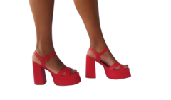 23354 P SANDALIA COM PLAT. DUPLA C/ SALTO GROSSO NAPA VERMELHO - comprar online