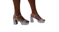 23437 P SANDALIA SALTO GROSSO MEIA PATA PRATA - comprar online