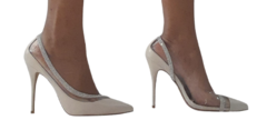 2382602 G SCARPIN NAPA DESTROYED OFF WHITE VINIL TRANSPARENTE - comprar online