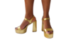 24165 P SANDALIA COM PLATAFORMA E SALTO GROSSO OURO