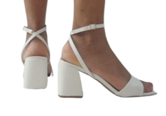 2422688 G SANDALIA SALTO GROSSO NAPA ODRE BRANCO - Au Bottier