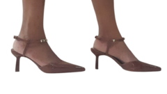 2442442 G MULE COM DETALHE DOURADO SALTO FINO VERNIZ MANCHADO CARAMELO na internet