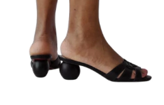2452526 G SANDALIA SALTO BOLINHA NAPA ODRE PRETA - Au Bottier