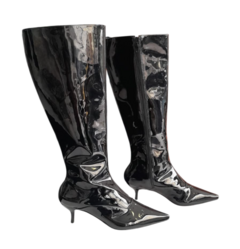 2522862 G BOTA SOLA FINA BICO FINO CANO LONGO VERNIZ PRETO - loja online