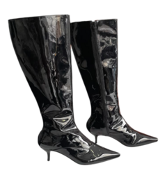 2522862 G BOTA SOLA FINA BICO FINO CANO LONGO VERNIZ PRETO - comprar online