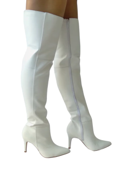 870758 P BOTA ACIMA DO JOELHO SOLA FINA NAPA BRANCO - comprar online