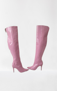 870758 G BOTA VERNIZ ROSA BALÉ ACIMA DO JOELHO SOLA FINA - comprar online