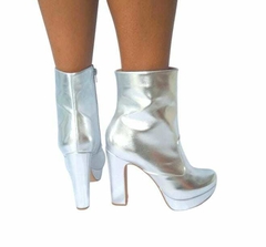 940085 G BOTA BÁSICA SALTO ALTO GROSSO NAPA PRATA - Au Bottier