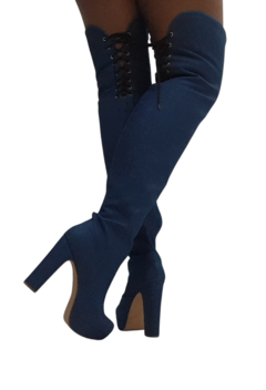 941177 P BOTA SALTO GROSSO COM PLATAFORMA JEANS AZUL na internet
