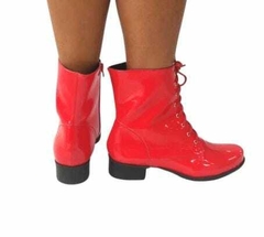 960140 G BOTA COTURNO SALTO BAIXO VERNIZ VERMELHO - Au Bottier