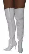 870758 G BOTA ACIMA DO JOELHO SOLA FINA VERNIZ BRANCO