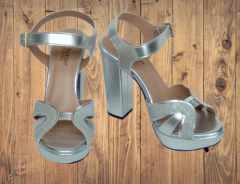 19604 P SANDALIA SALTO GROSSO PLATAFORMA NAPA PRATA