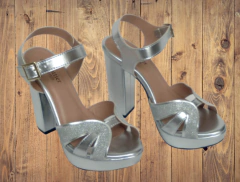 19604 P SANDALIA SALTO GROSSO PLATAFORMA NAPA PRATA - Au Bottier