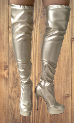 1731488 G BOTA ACIMA DO JOELHO OURO na internet