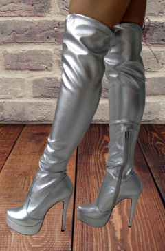 1731488 G BOTA ACIMA DO JOELHO PRATA - loja online