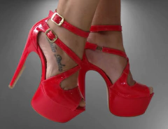 1330497 P SANDÁLIA VERNIZ VERMELHO - Au Bottier