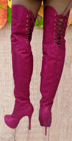 740116 P BOTA OVER THE KNEE MEIA PATA E SALTO FINO LUMICOLOR PINK - loja online