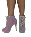 740066 P BOTA CANO CURTO SALTO FINO GLITER AZUL