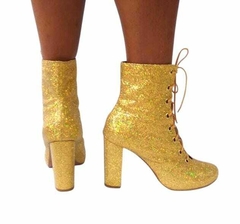 GLORIA G GLITTER DOURADO SEM LÍNGUA E SALTO GROSSO - Au Bottier