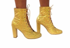 GLORIA P GLITTER DOURADO SEM LÍNGUA E SALTO GROSSO - comprar online