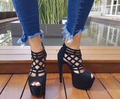 1330248 P SANDÁLIA COM TRAMA NOBUCK PRETO - loja online
