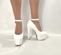 1050320 P SAPATO COM TIRA TORNOZELO BRANCO - Au Bottier