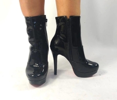 740085 G BOTA BÁSICA CANO CURTO SALTO FINO VERNIZ PRETO - comprar online