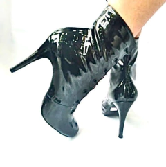 GLORIA G SEM LINGUA E SALTO FINO VERNIZ PRETO - loja online