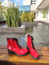 1431154 G BOTA COTURNO SALTO BAIXO VERNIZ VERMELHO - comprar online