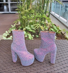 1310373 P BOTA SELLY SALTO GROSSO GLITTER FRUTACOR AZUL - Au Bottier